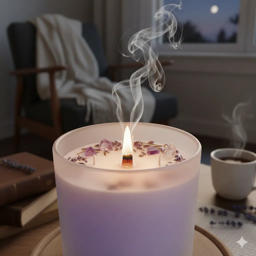 Laventeli aromaterapiakynttilä rauhalliseen iltaan